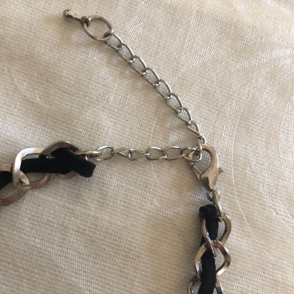 multi strand black color and silver tone necklace - Picture 6 of 13